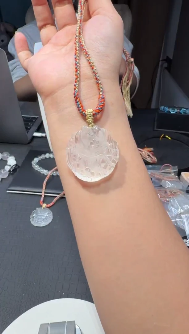 吊坠(赠链)未镶嵌水晶白水晶狐狸牌吊坠