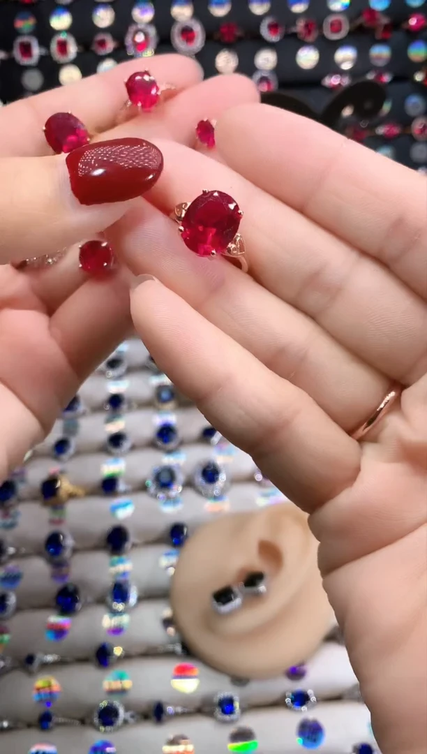 【闪购商品】红宝石戒指银S925镶嵌玫瑰金10.12