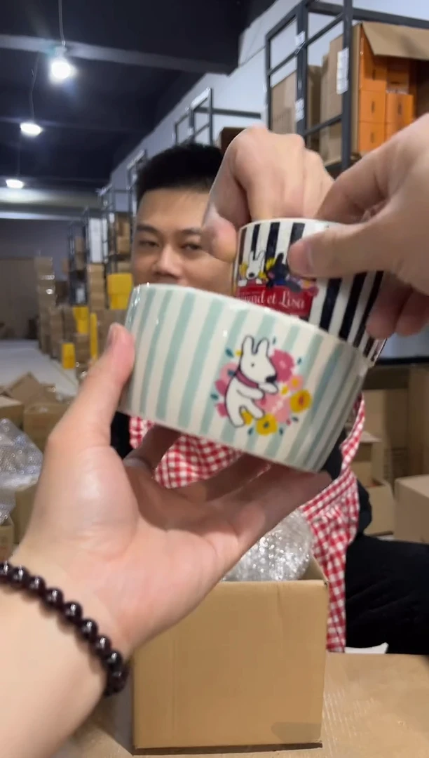 【闪购商品】杯条纹大小碗2件套