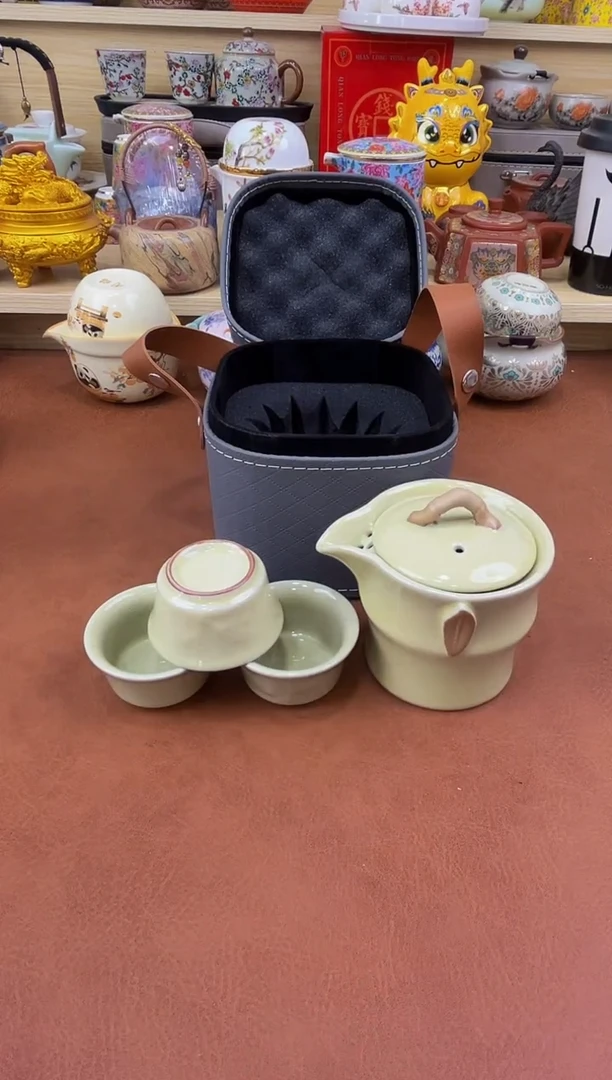 陶瓷茶具摆件旅行套组
