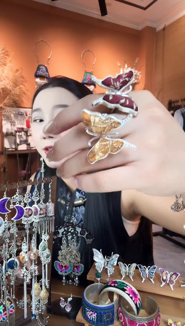 织绣纯手工民族风戒指