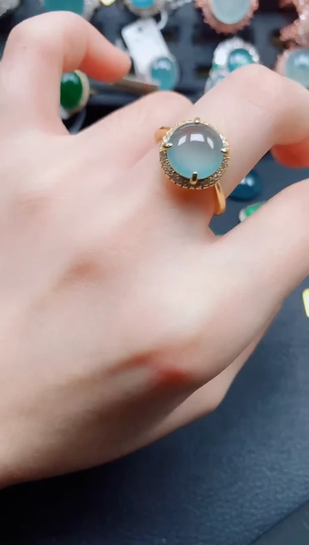 银S925镶嵌戒指翡翠翡翠