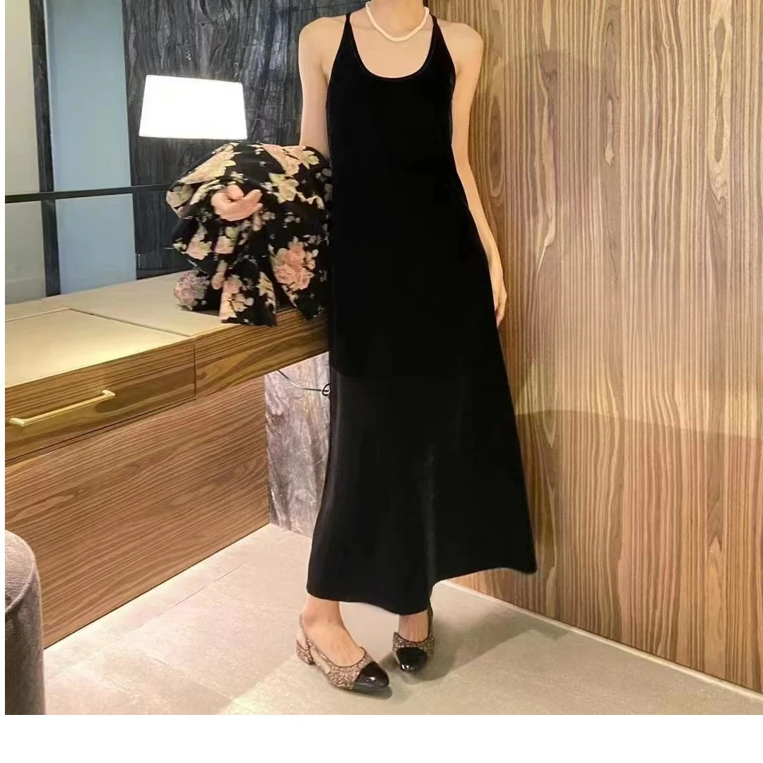 【锦衣服饰】定751欧货丝绒吊带裙