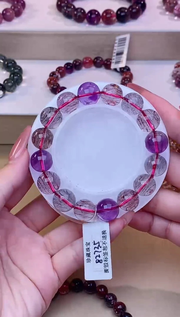 未镶嵌手串水晶黑加仑超七12m+