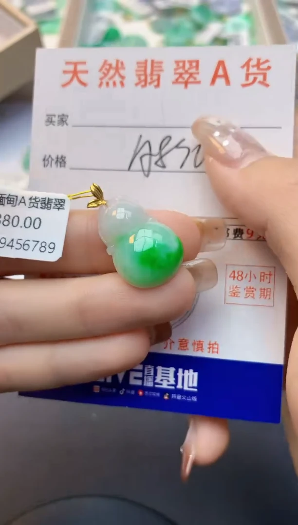 颈饰18K金镶嵌翡翠天然A货翡翠百元以上9元证书费自理