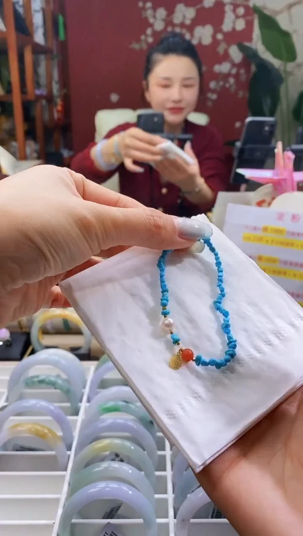 【闪购商品】绿松石手链18K金镶嵌173 JOY*美松手串