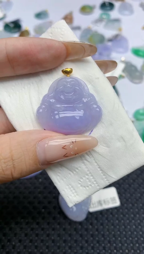 翡翠18K金镶嵌颈饰297   天然翡翠A货