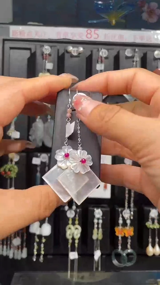 银S925镶嵌耳饰紫晶嘟****果嘟嘟响的芒果