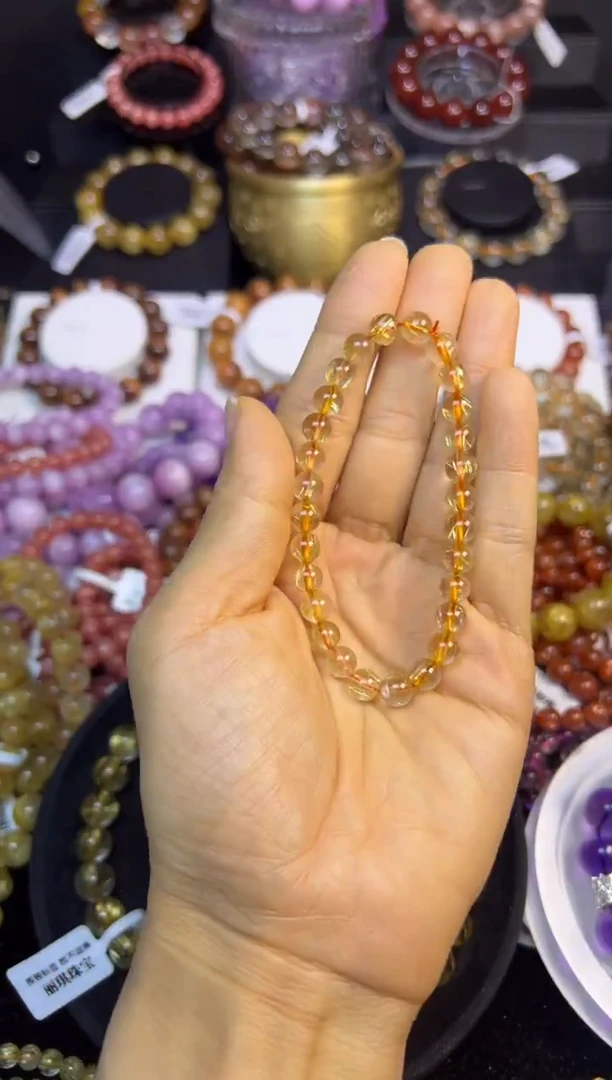 未镶嵌手串水晶金发晶6.5mm