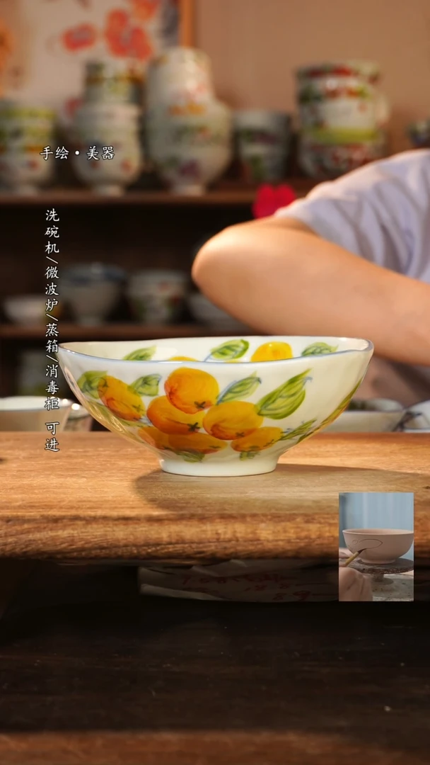 陶瓷景德镇高温釉下彩手绘陶瓷