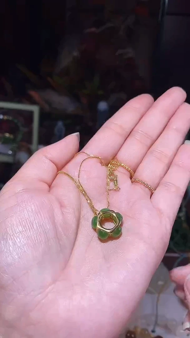 颈饰银S925镶嵌和田玉落****辰多样性发一件