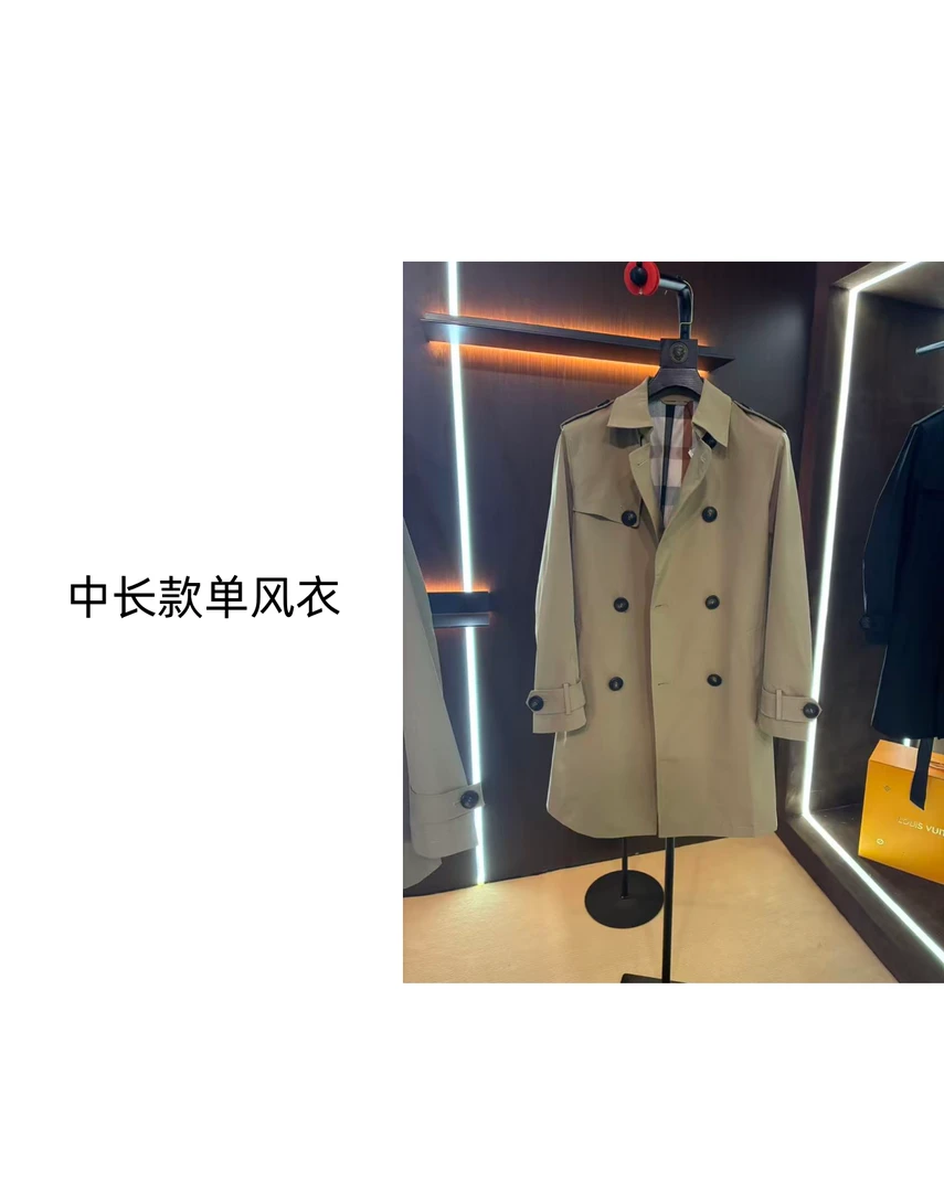 25男士秋冬新品中长款肯辛顿风格奢华风防风防水风衣外套男款3010