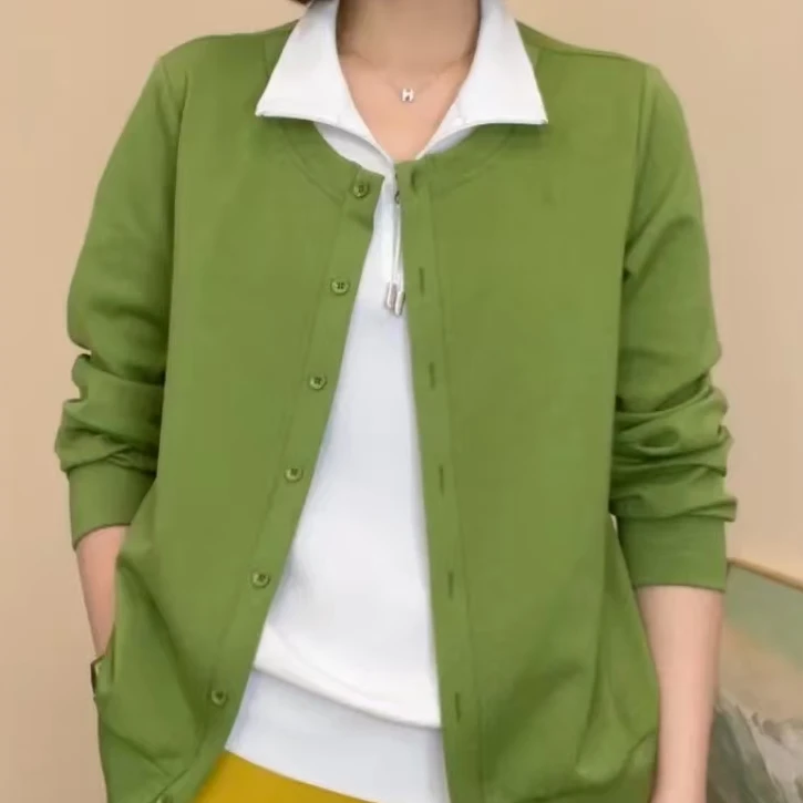 2025春季新款高级感假两件时尚休闲长袖百搭打底衫女休闲上衣