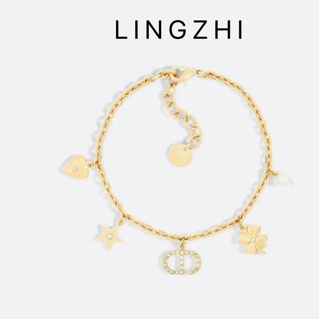 铜合金贝壳手链 【淋枝专属】轻奢CD 25早春爱心四叶草手链百搭小众