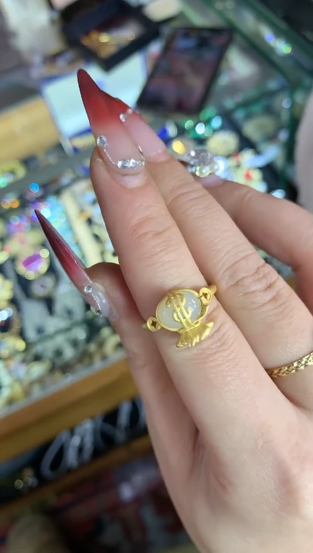 【闪购商品】和田玉戒指银S925镶嵌楚楚中古珠宝甄选不退换