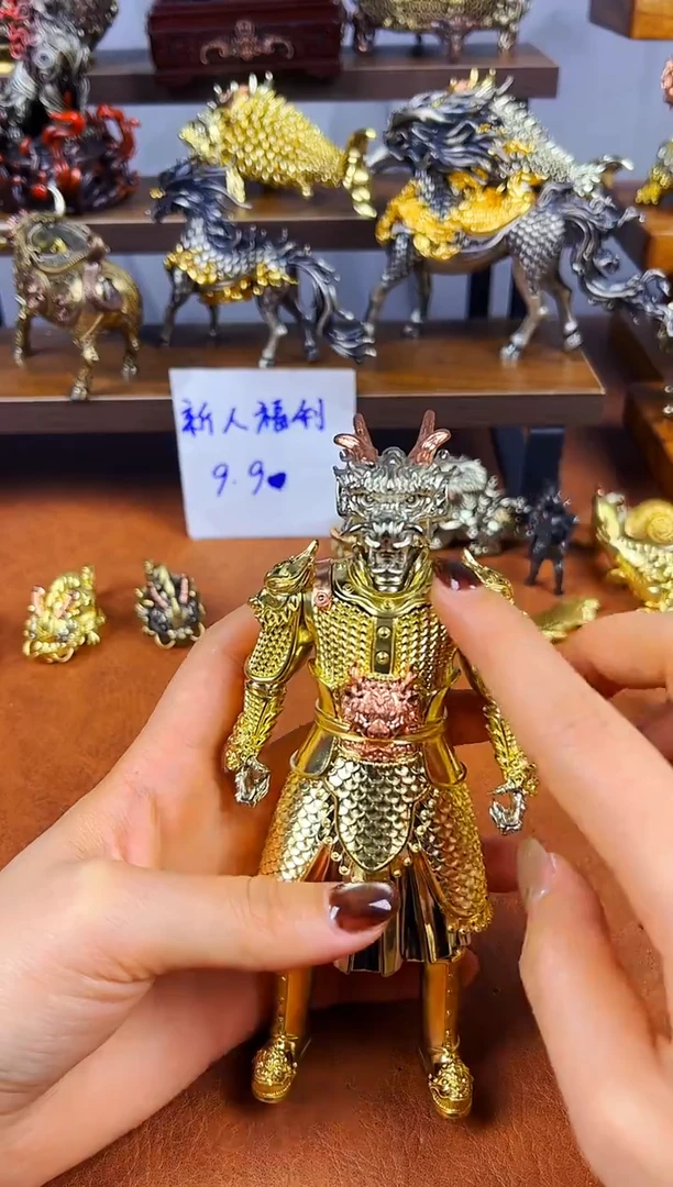 将军龙王黄铜摆件