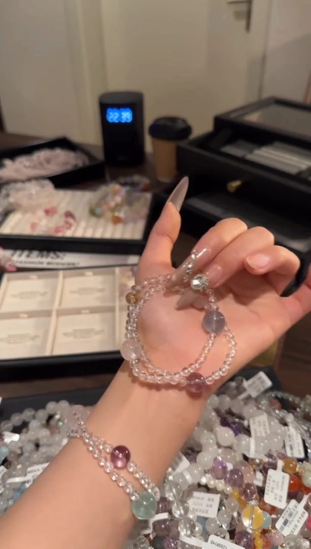 水晶手链合金白水晶x1668