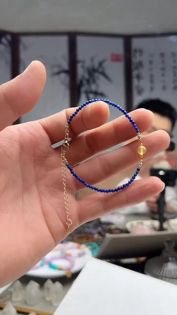 水晶手串未镶嵌青金石蜜蜡小手链