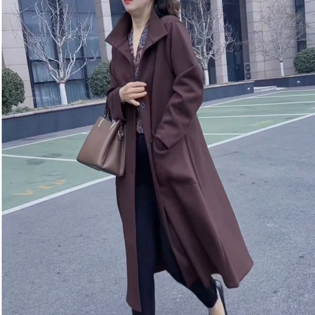 【迷姿服饰】2025新款 极简风衣 简约时尚 气质显瘦 洋气百搭 风衣