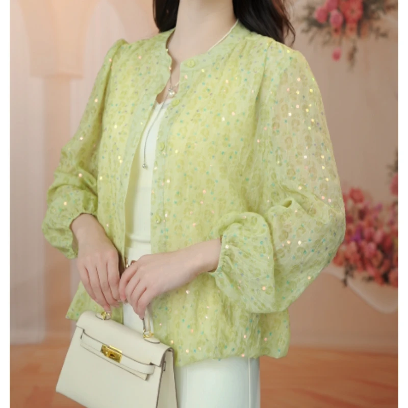 X6070【出口原单】气质优雅时尚显瘦开衫-闪闪