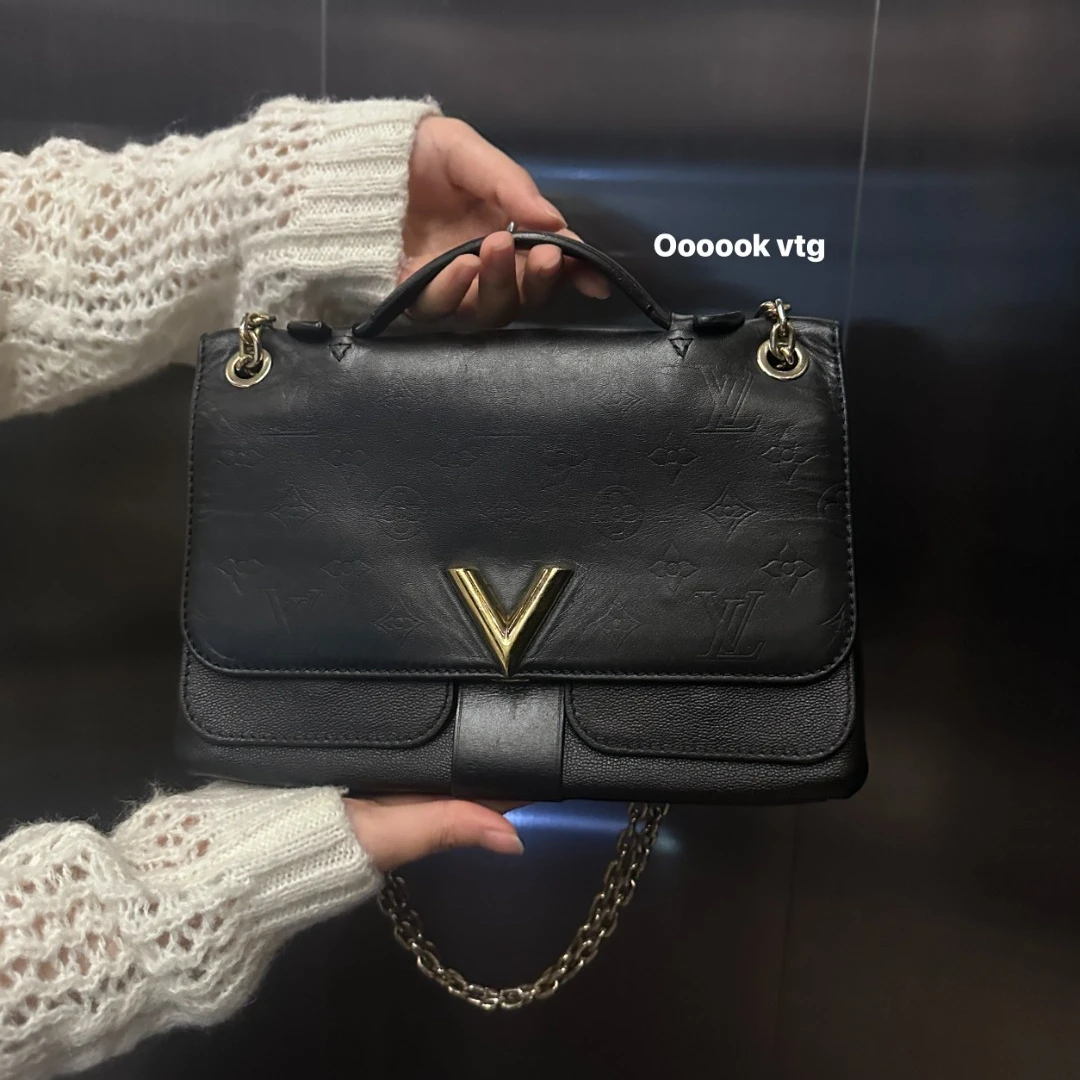 95新 LouisVuitton/路易威登 CS7047  very chain黑金链条包 95新