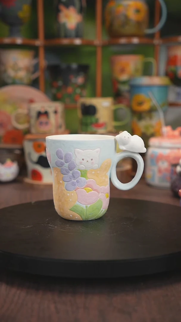 紫砂油画釉下彩手绘