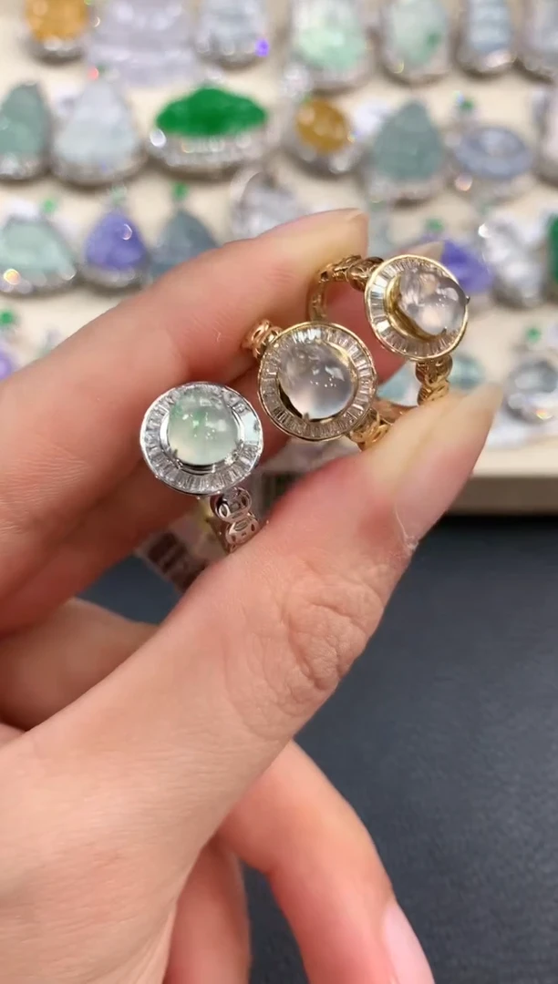 【闪购商品】翡翠戒指18K金镶嵌n15多样性一件发货