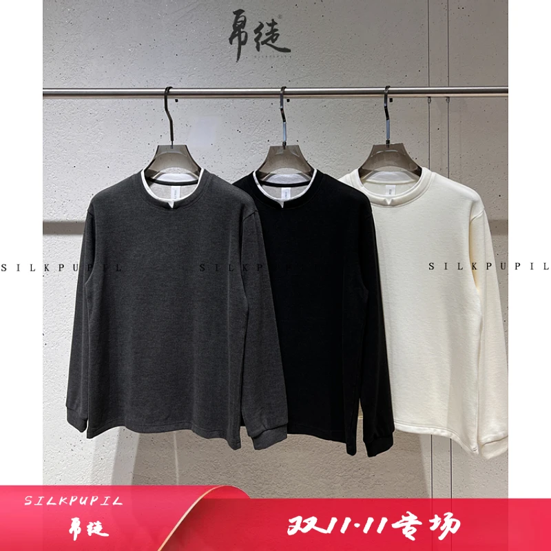 【暖肤小三角】加绒加厚磨毛亲肤保暖舒适羊毛醋酯纤维打底长袖T恤