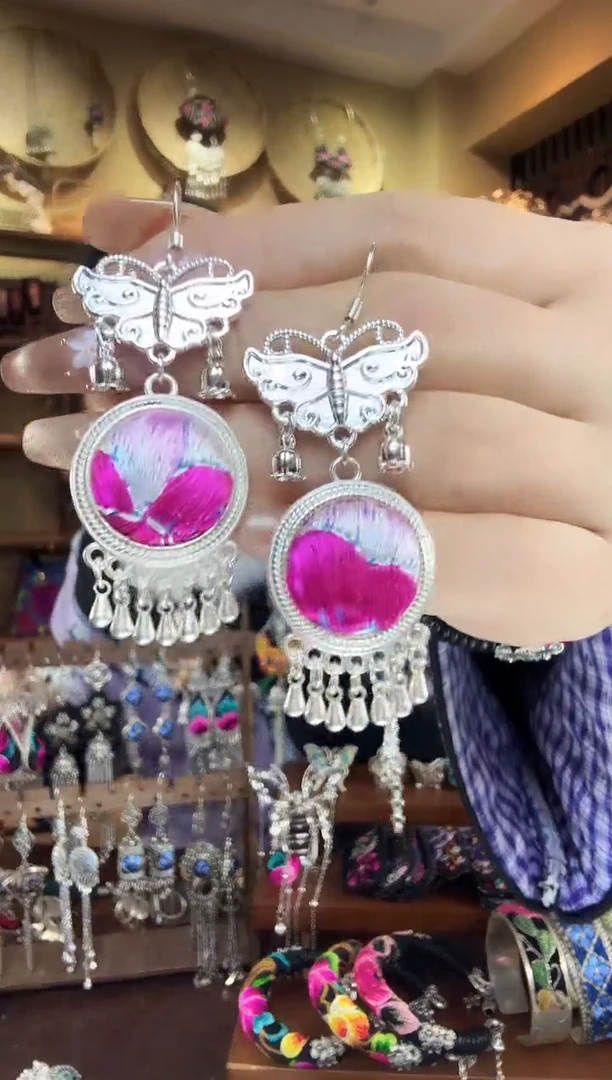 刺绣非遗刺绣民族风耳环