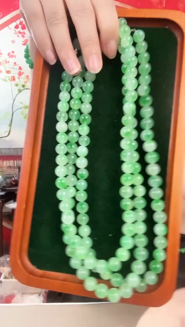 直播专属链接绿色圆珠项链