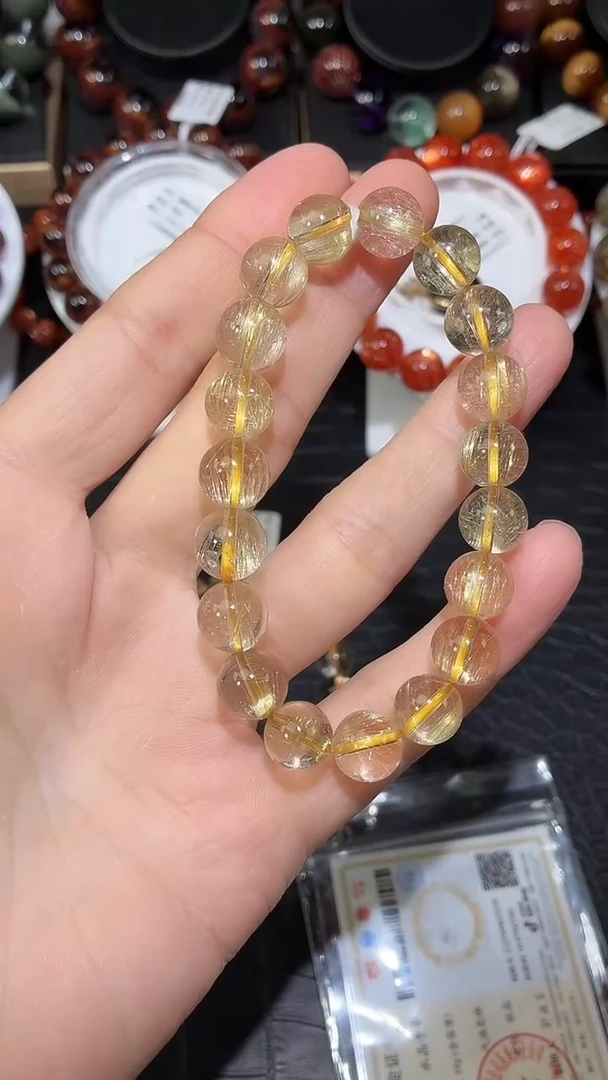 未镶嵌手链水晶金发晶单圈手链A10