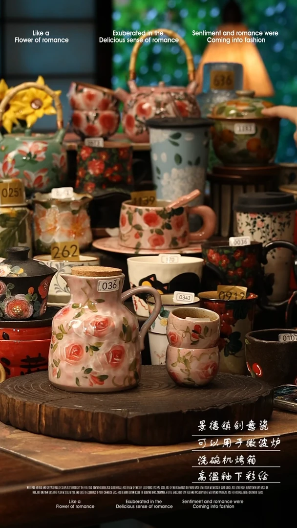 陶瓷景德镇高温釉下彩手工手绘款式