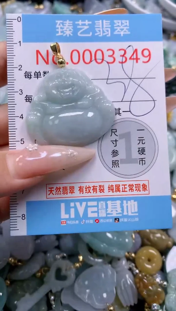 翡翠未镶嵌颈饰含绳0003349