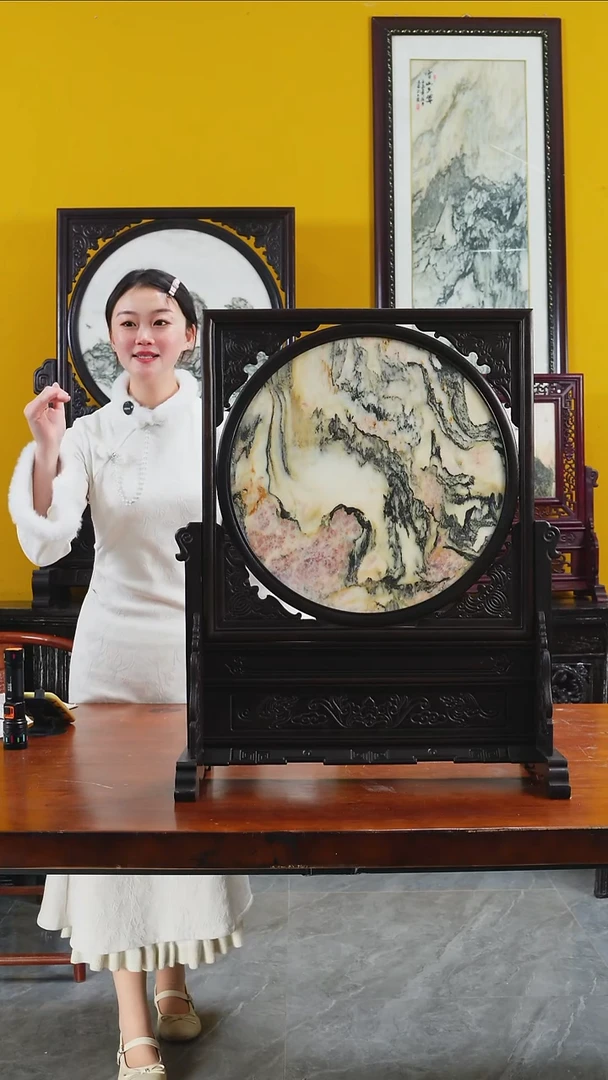 石材天然大理石画摆件