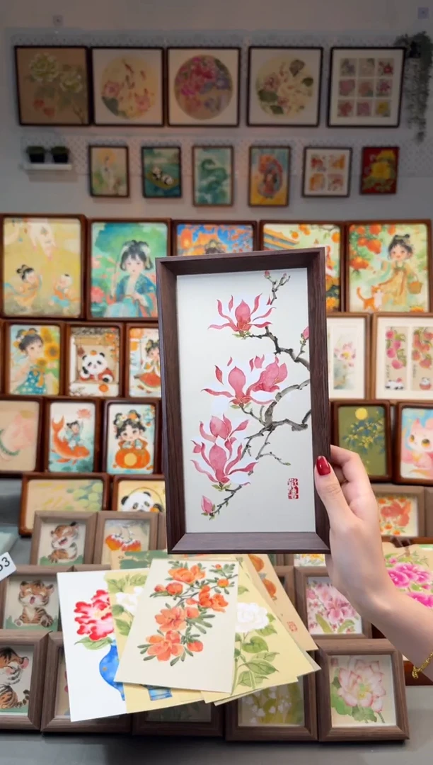 国画玉兰花 手绘国画27