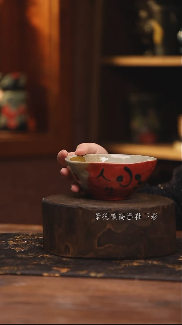 陶瓷景德镇高温釉下手绘陶瓷@L326@