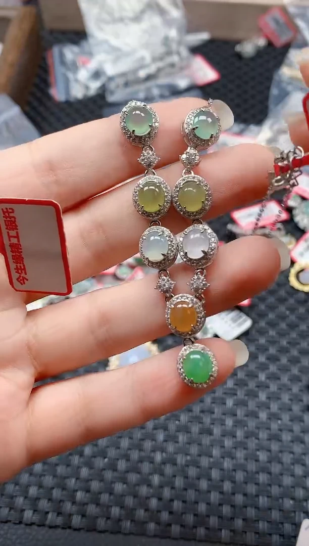 银S925镶嵌戒指翡翠天然A货缅甸翡翠