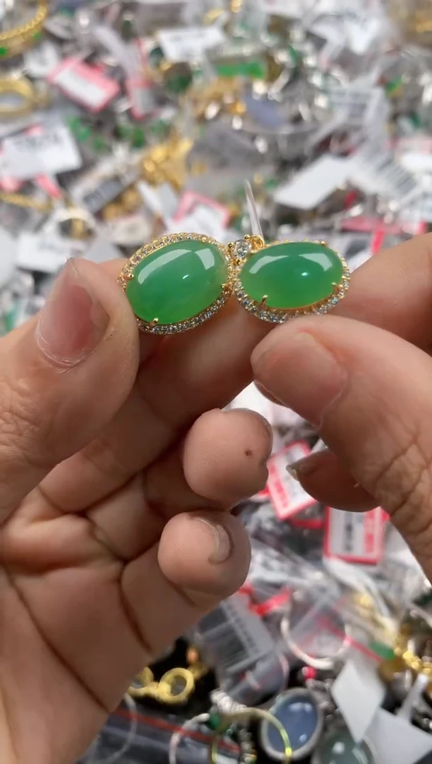 银S925镶嵌戒指翡翠9999----7