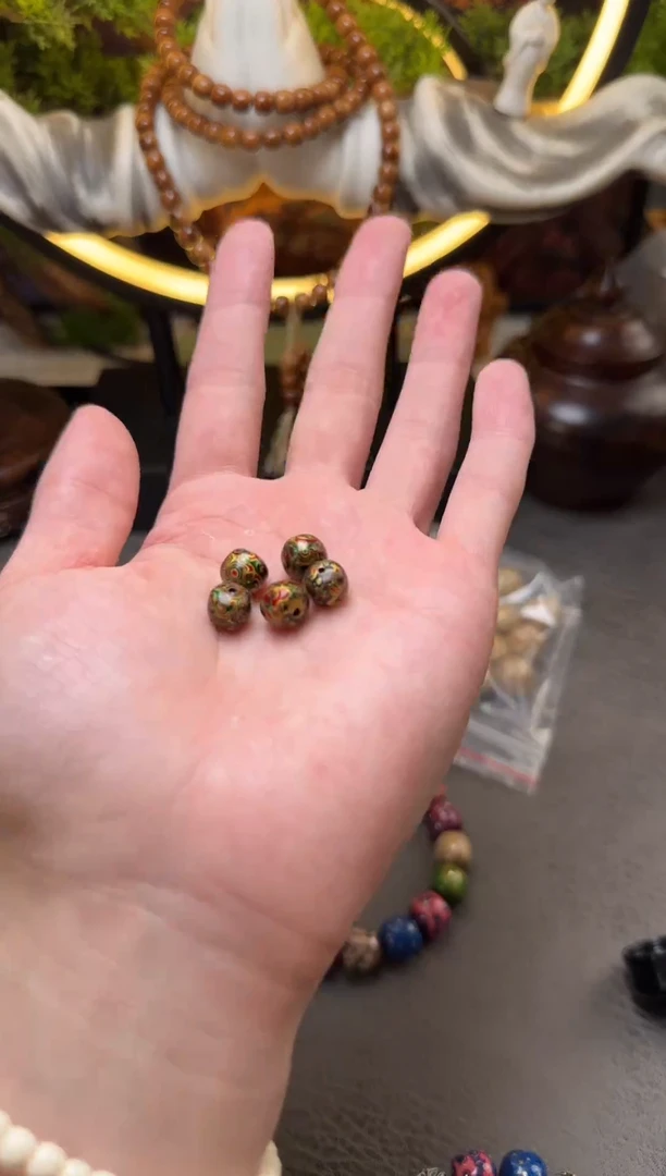 大漆工艺品散珠B495大漆黑金满天星单颗