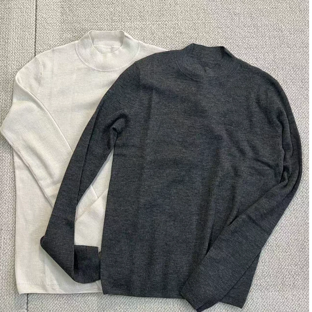 进口意大利系列 80支半高领 女款纯绒羊绒打底衫