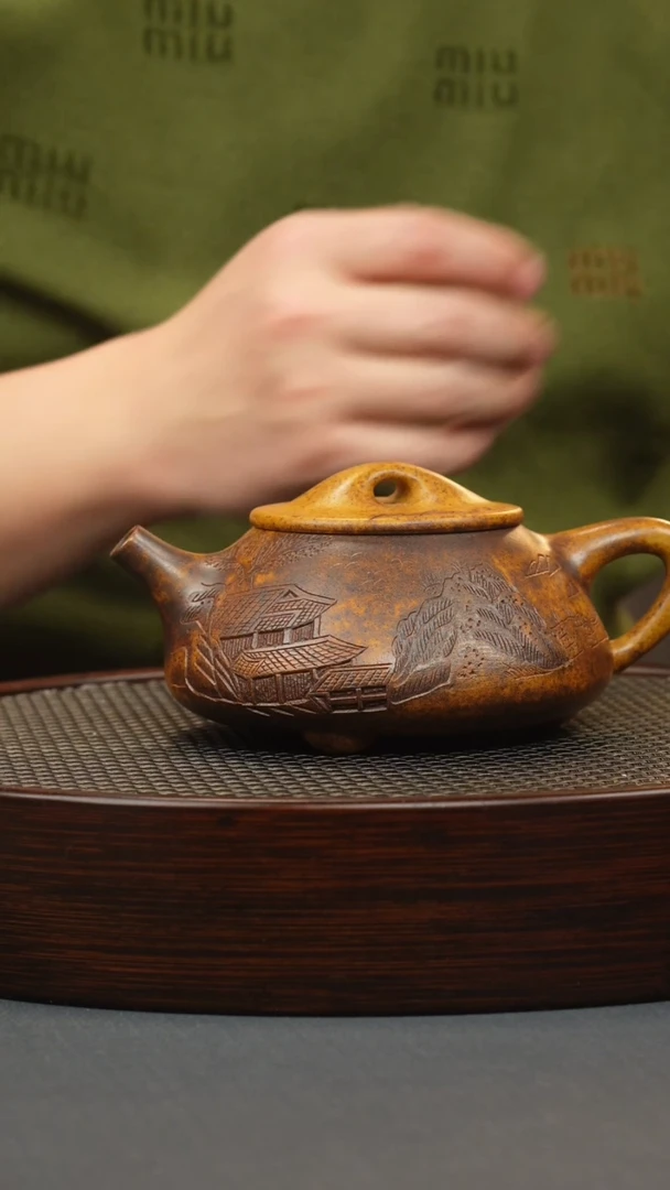 【闪购商品】紫砂茶壶龙骨金砂 景舟石瓢 山房