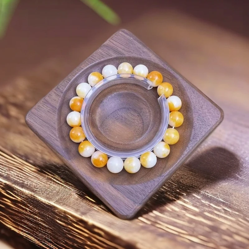 【仟璨珠宝】新疆若羌产地 031 新疆黄沁白月光 10mm