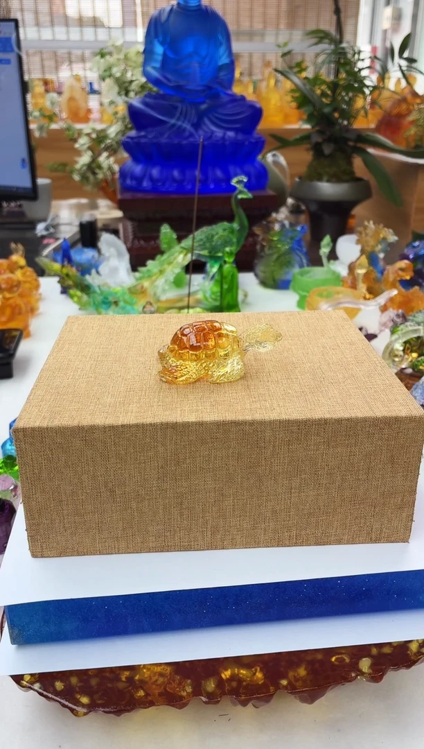 手工艺品琉璃小海龟琥珀色