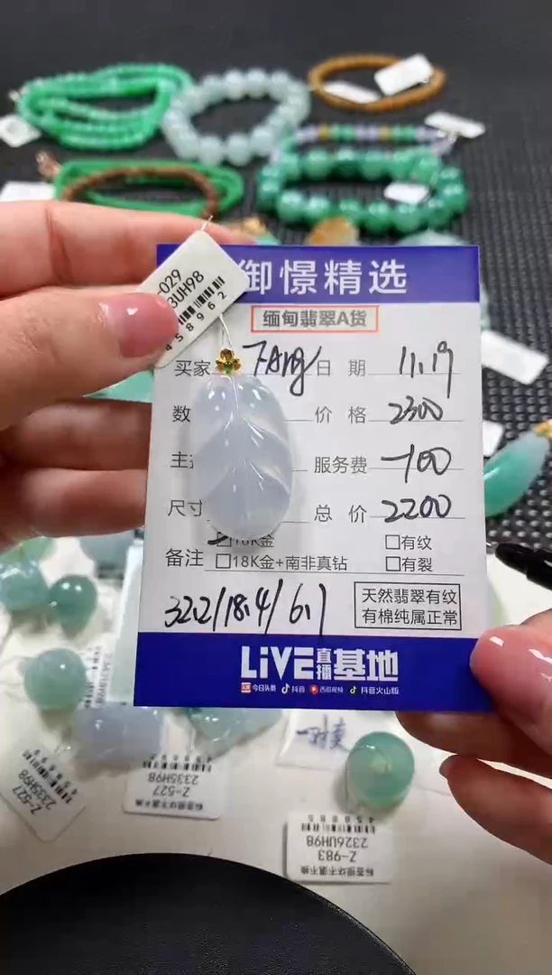 颈饰18K金镶嵌翡翠F**G49