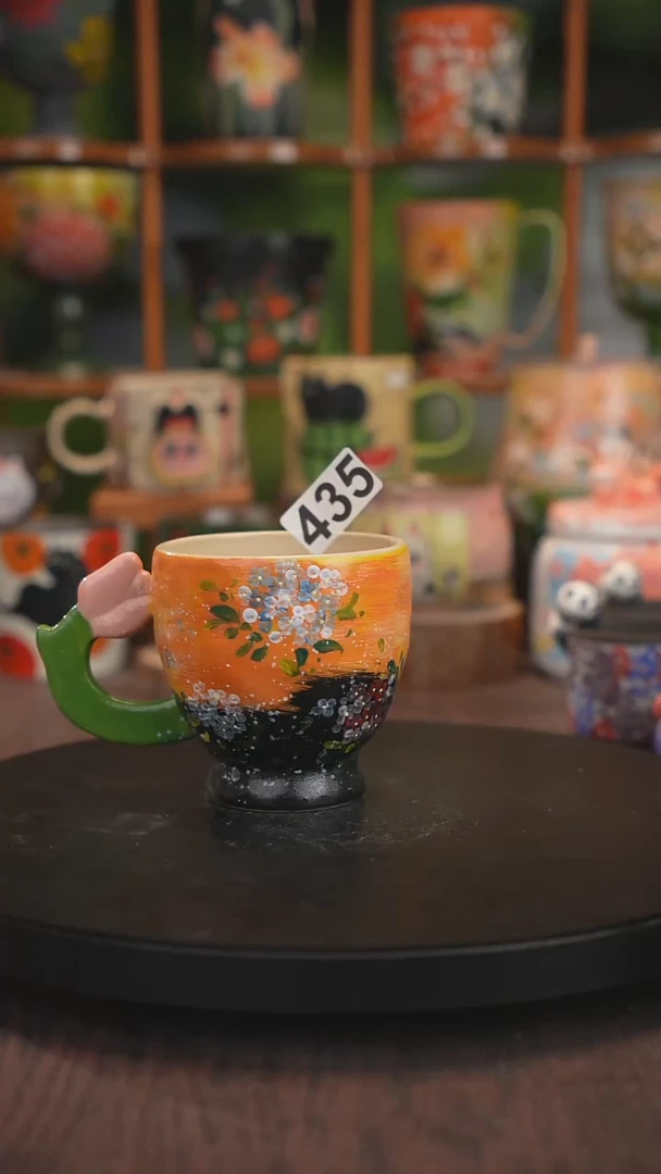 紫砂油画釉下彩手绘435