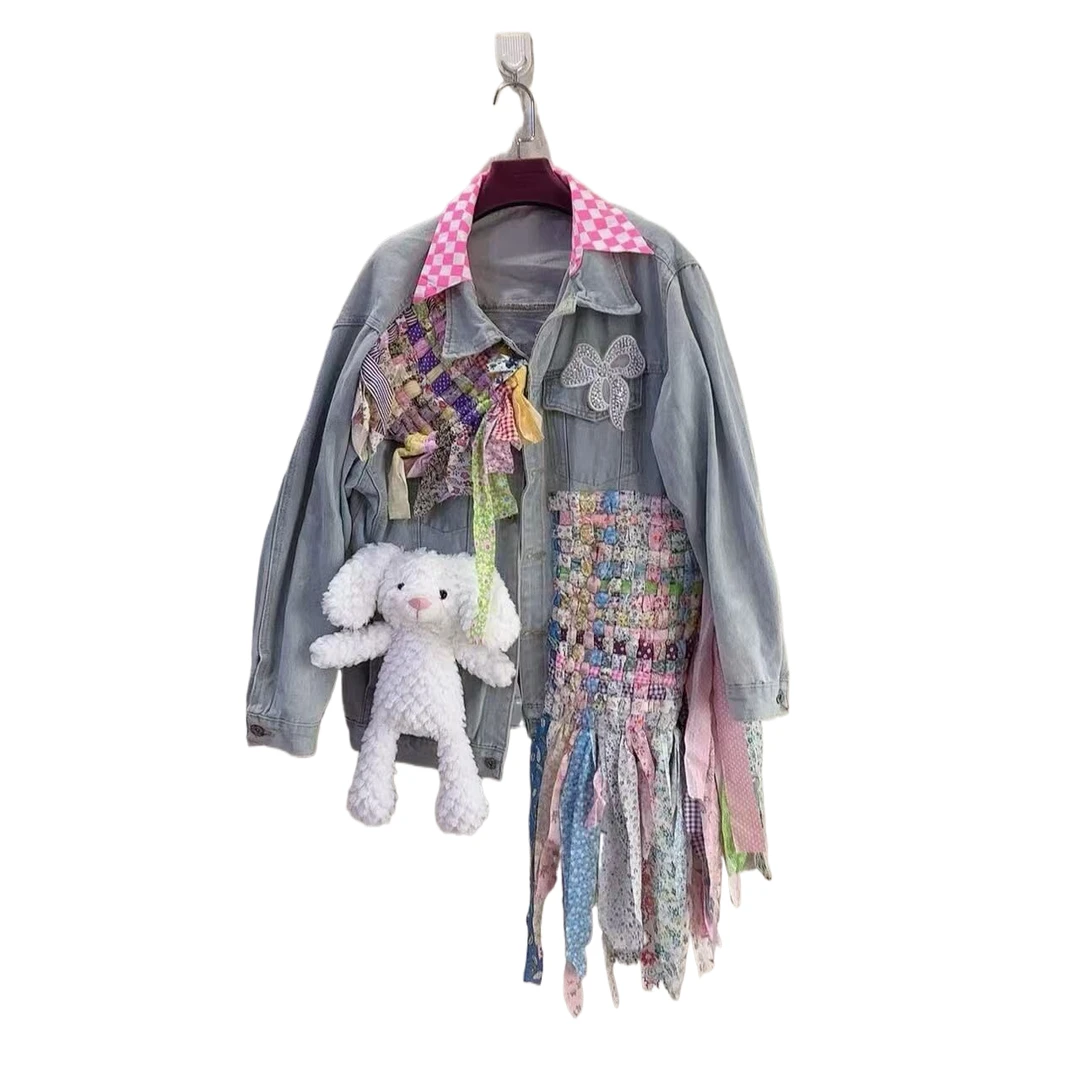 ATT潮牌女装2025春欧洲站度假风甜美花卉拼接撞色拼接重工外套