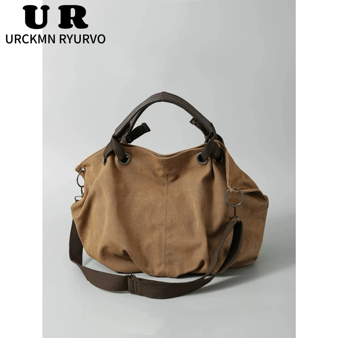 URCKMN RYURVO2025新款美式工装复古通勤手提美拉德色系托特包