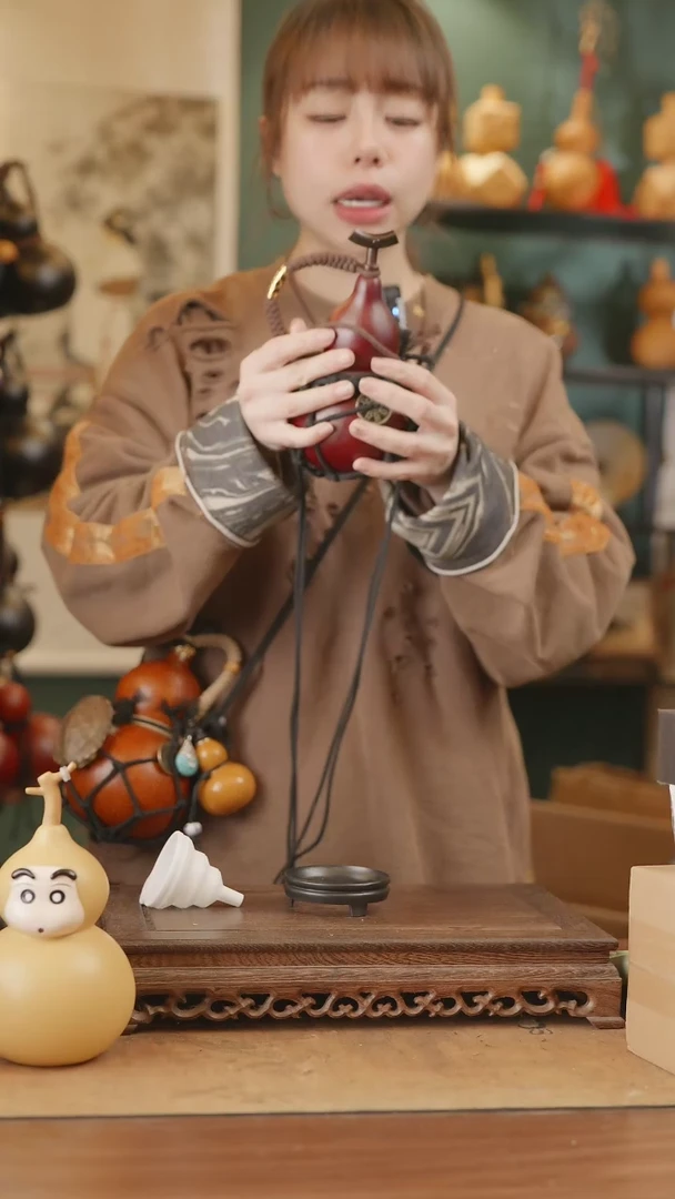 【闪购商品】107号精品天然大漆工艺防渗内胆酒葫芦~