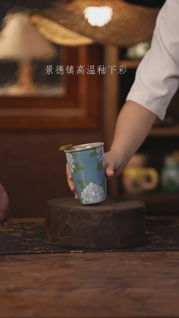 陶瓷景德镇高温釉下手绘陶瓷034