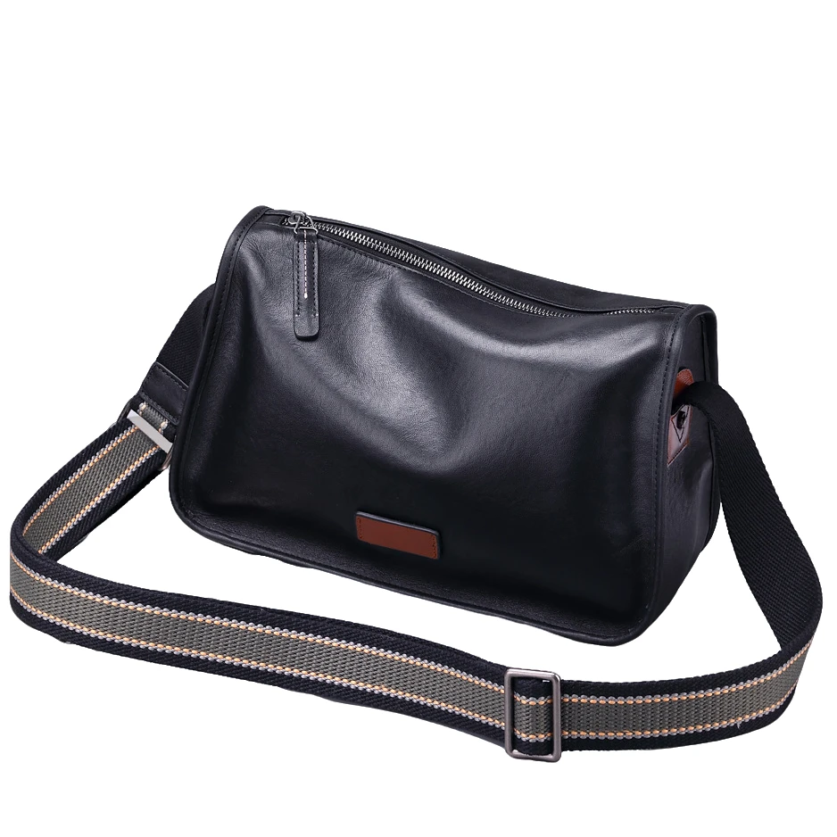 轻奢植鞣牛皮男包日系潮流男士单肩包新款时尚斜挎包商务休闲包潮